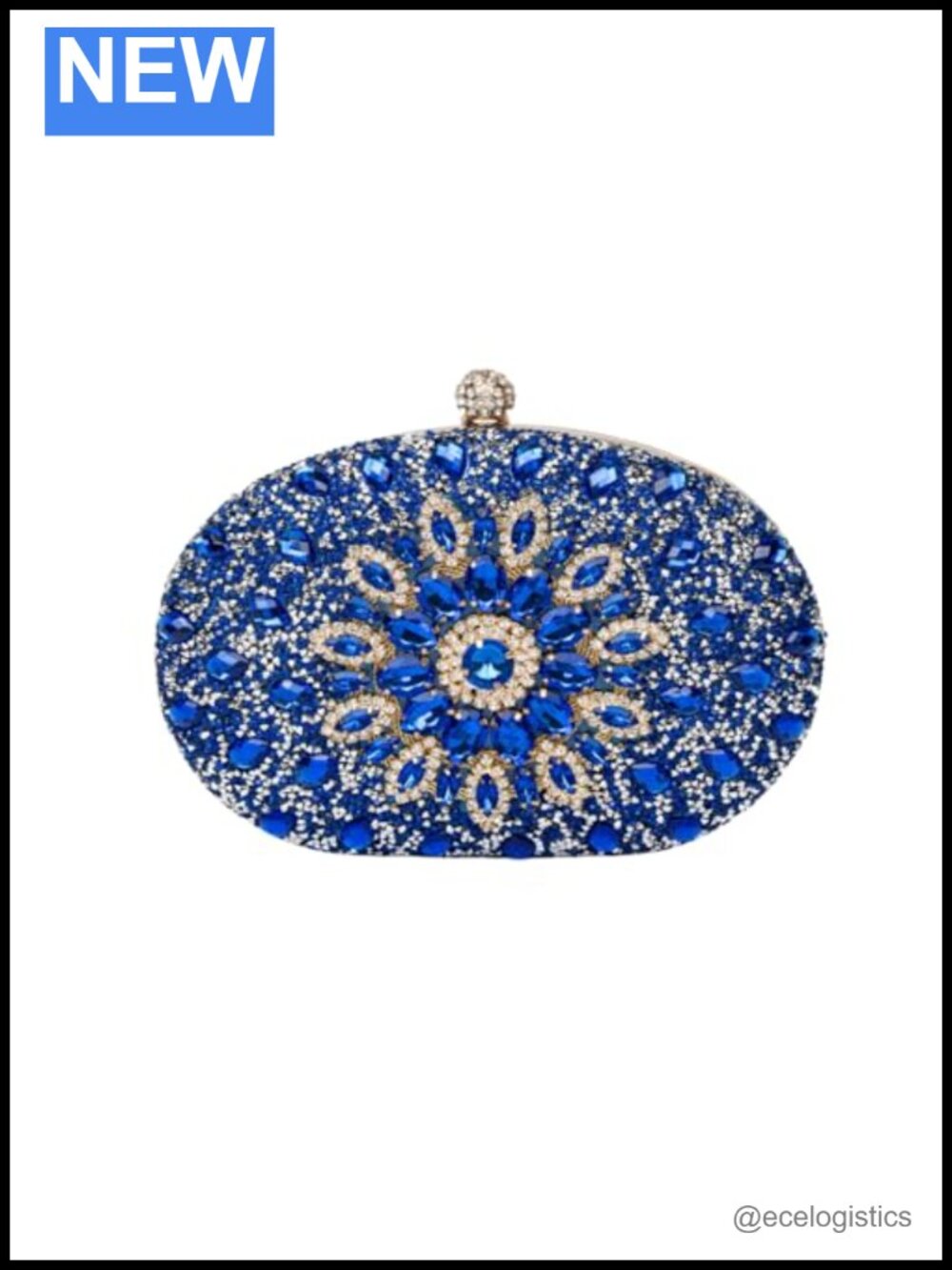 Elegant Vegan Leather Clutch Bag with Detachable Chain Strap, Sparkling Diamond